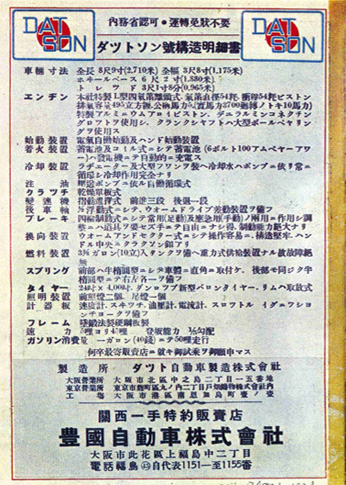 「ダットソン」（後の「ダットサン」）1932年