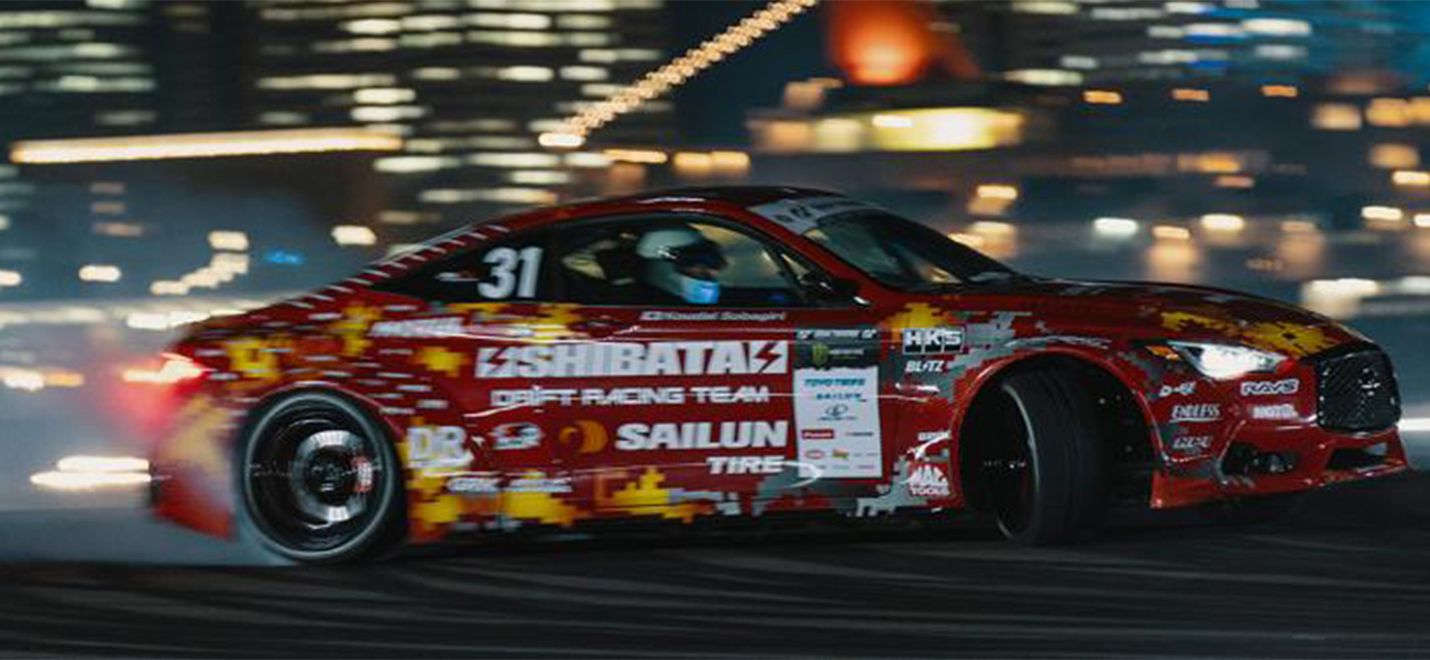 Powered by passion, an INFINITI fan imported his dream Q60 and created a mega-horsepower sideways specialist